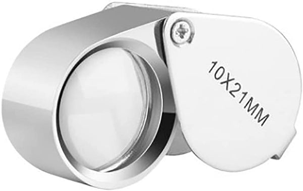 10 x 21mm Mini Folding Illuminated Loupe Jewelry Magnifier Pocket with LED  Light, for Gems Jewelry Jewelers Eye Rocks Stamps Coins Watches Hobbies