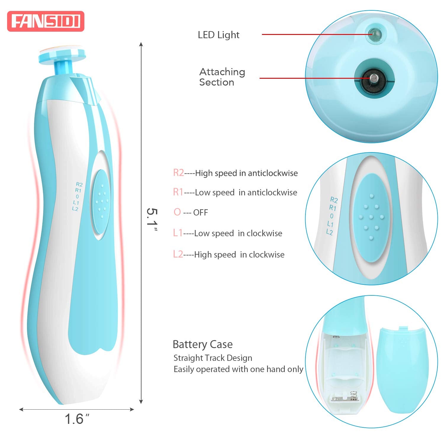 Amazon.in: Buy BAL CO Baby Nail Trimmer Electric Baby Nail Clipper，Baby  Nail File with 6 Grinding Heads metal head for adult (multi-color) Online  at Best Price in India | Amazon Baby Products