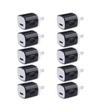 Wall Adapter 10 Pack, 1A 5V Single Port Charger Power USB Plug Charging Cube Block Box For iPhone 5 6 7 8 10 11 12 Max 13